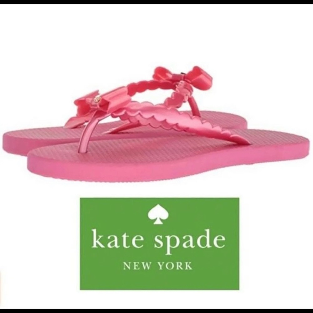 Kate Spade Denise Bow Flip Flop, Pink & Gold, Size 7/8 - Picture 5 of 10